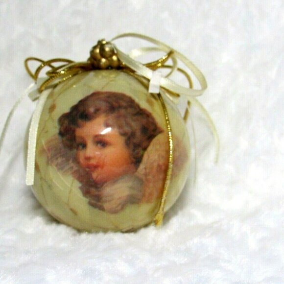Victorian Angel Christmas Bulb Glazed Paper - Picture 3 of 5